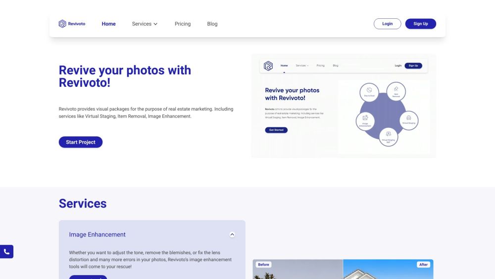 Virtual Staging website screenshot