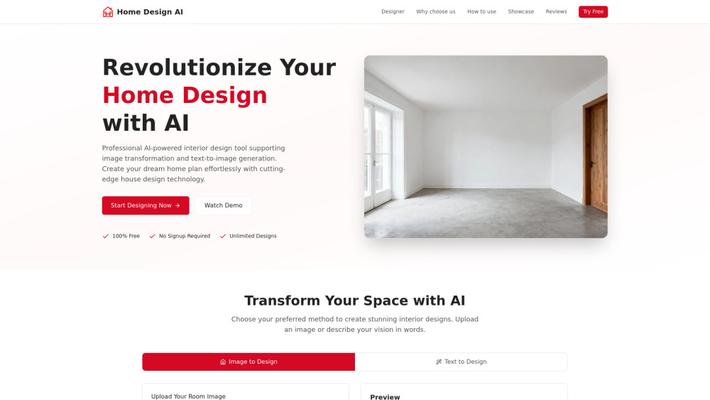 Home Design Ai website screenshot