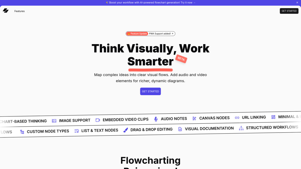 Visflow website screenshot