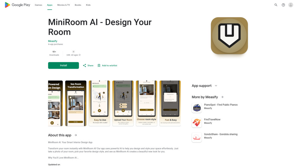 Miniroom Ai Design Your Room website screenshot