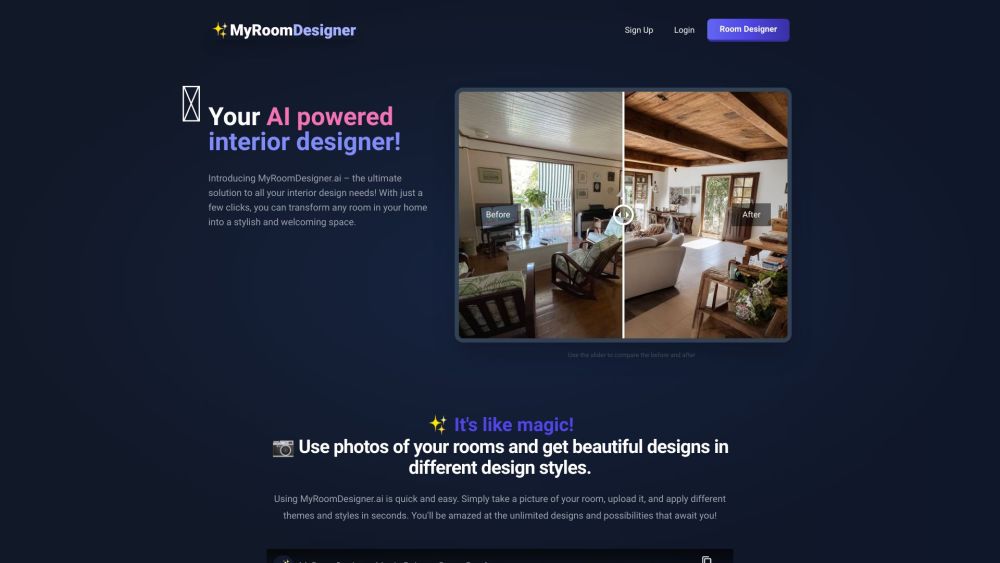 Myroomdesigner Ai website screenshot