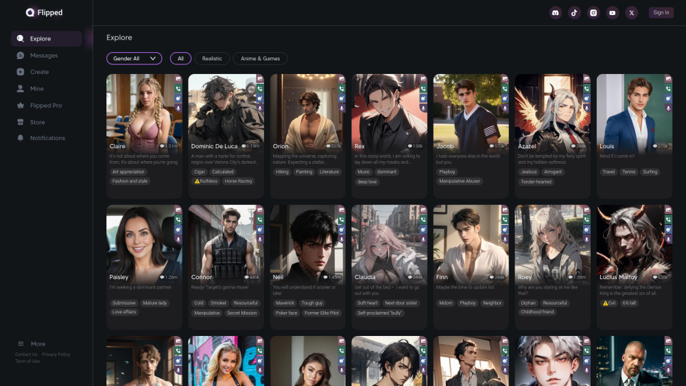 Flipped Chat website screenshot