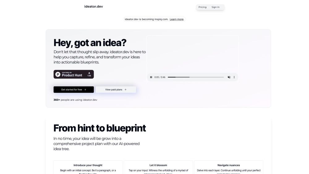I website screenshot