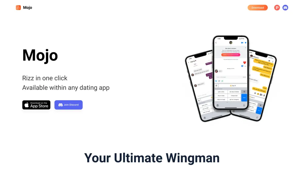 M website screenshot