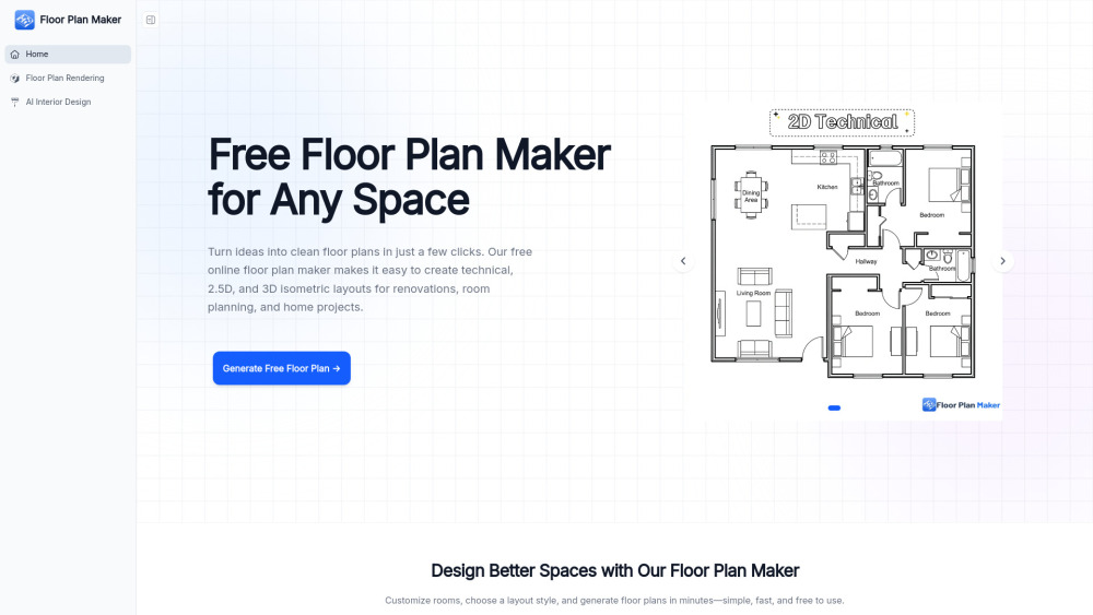 Floor Plan Maker website screenshot