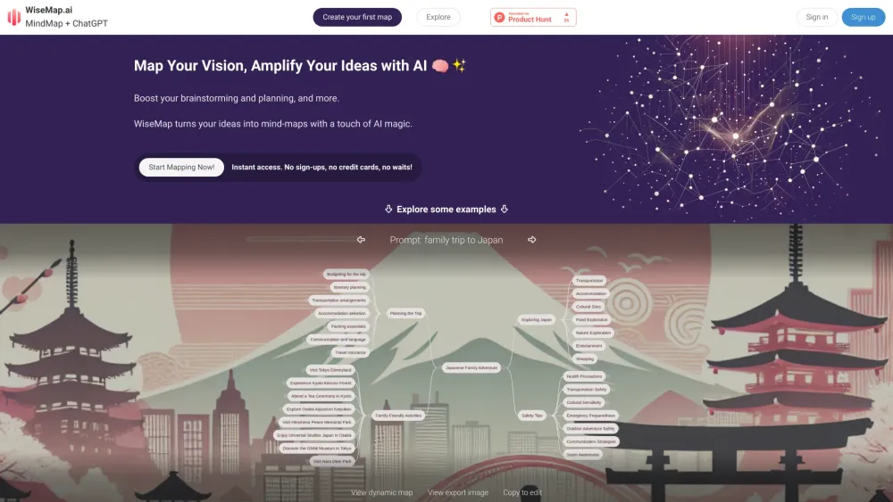 Wisemap Ai website screenshot