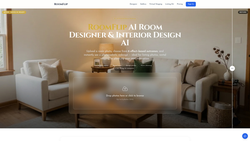 Roomflip website screenshot