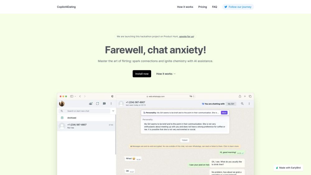 Copilot For Dating website screenshot