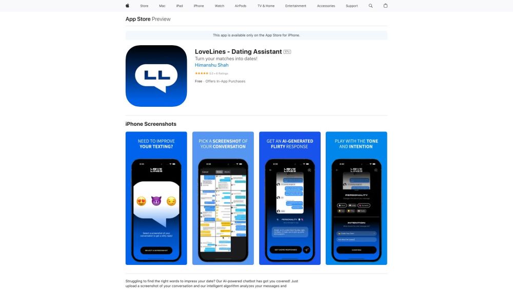 Love Lines website screenshot