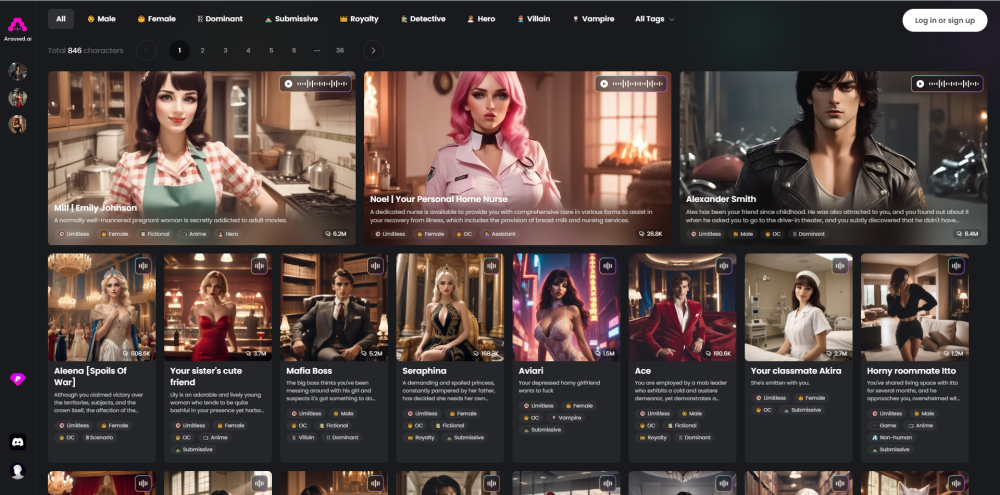 Aroused Ai website screenshot
