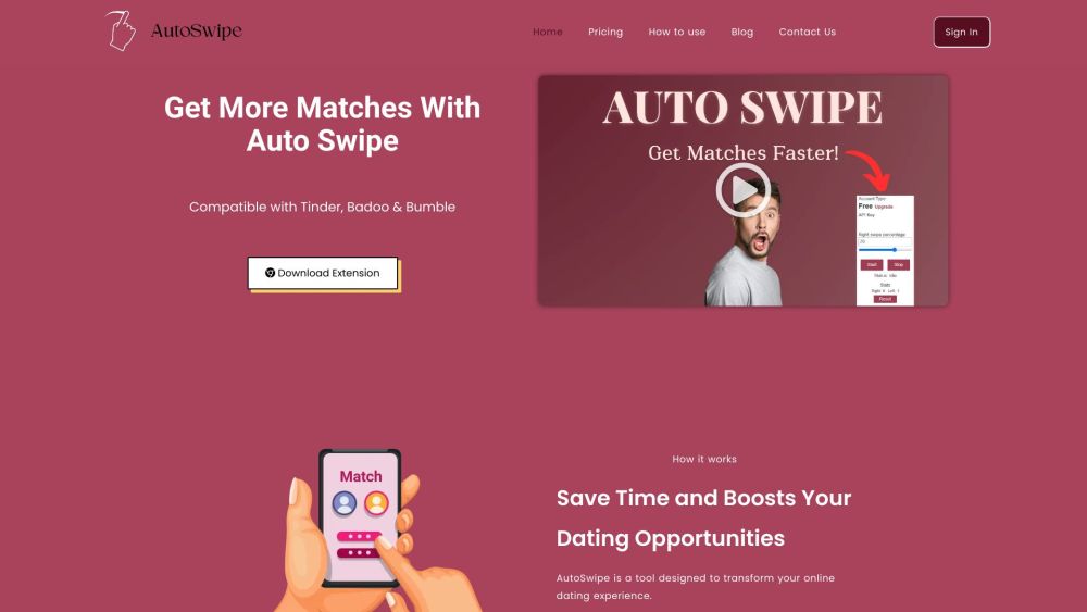 Auto Swipe website screenshot