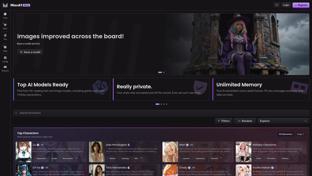 Miocai website screenshot