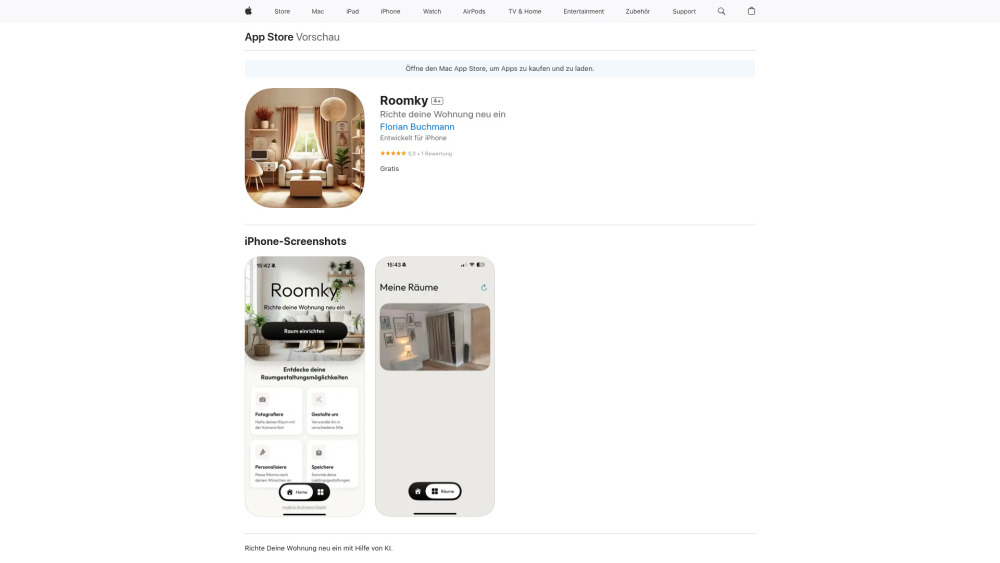 Roomky website screenshot
