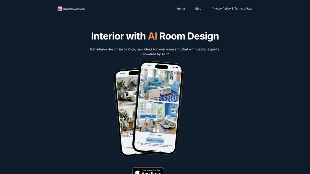 Ai Interior Room Planner website screenshot