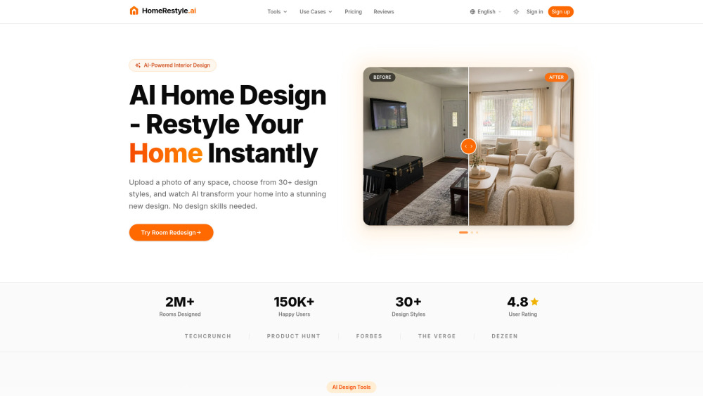 Homerestyle Ai website screenshot