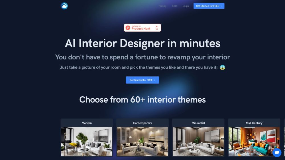 Ai Interior Designer website screenshot