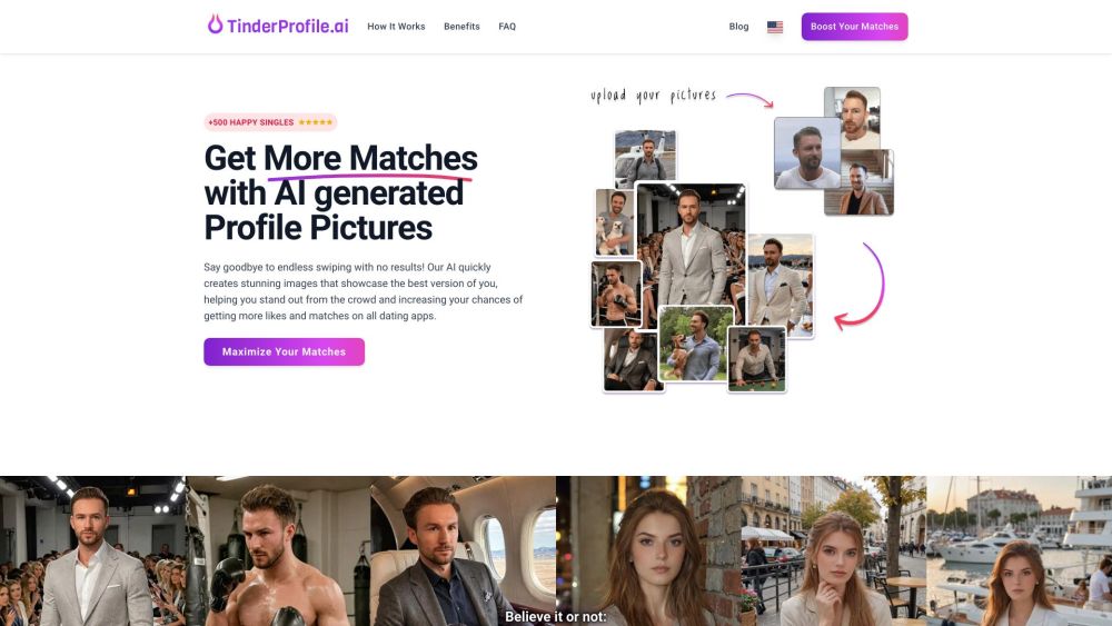 Tinderprofile Ai website screenshot