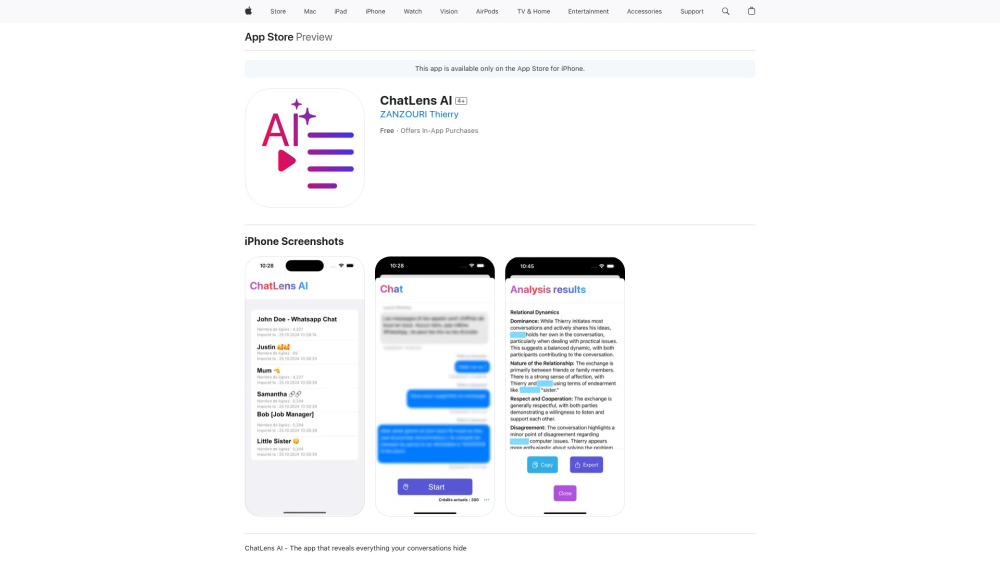 Chatlens Ai website screenshot