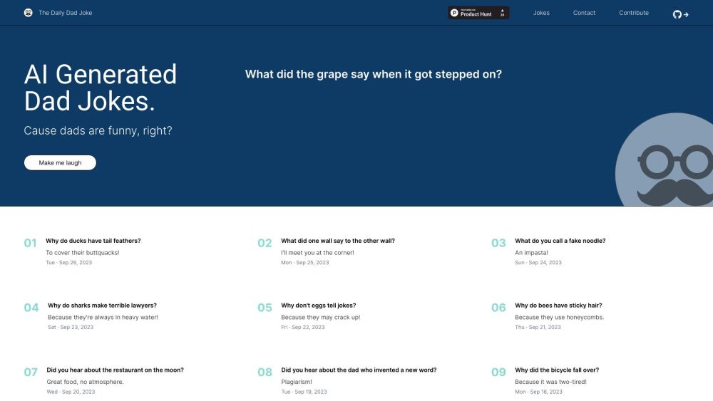 The Daily Dad Joke website screenshot