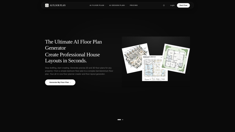 Ai Floor Plan Generator website screenshot