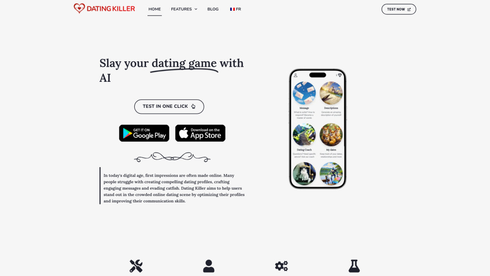 Dating Killer Ai website screenshot