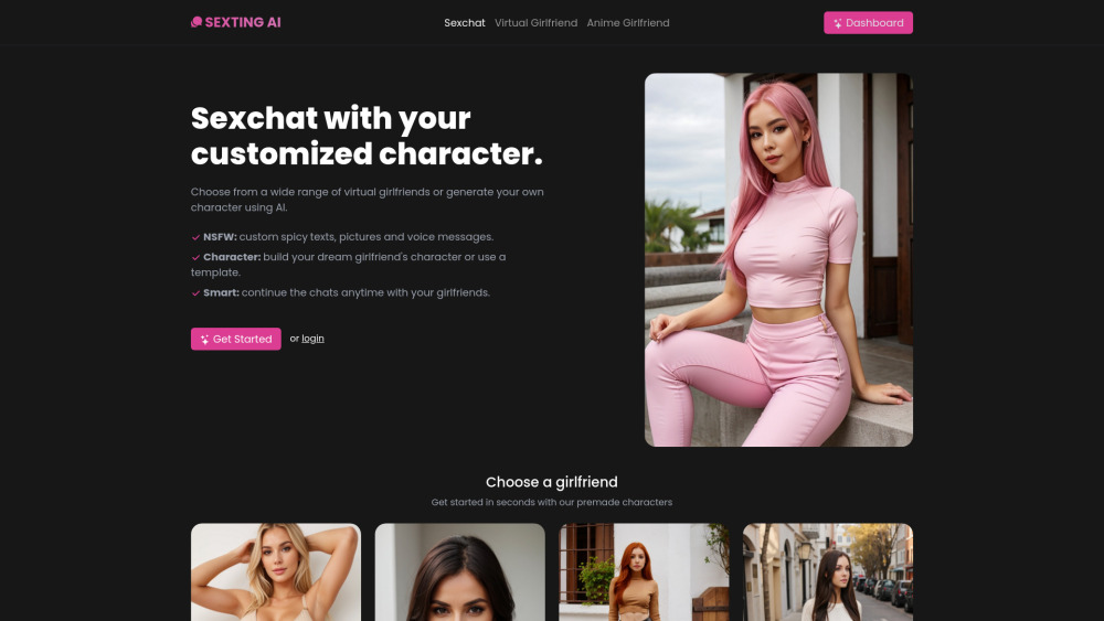 Sextingai website screenshot