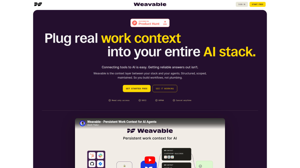 Weavable website screenshot