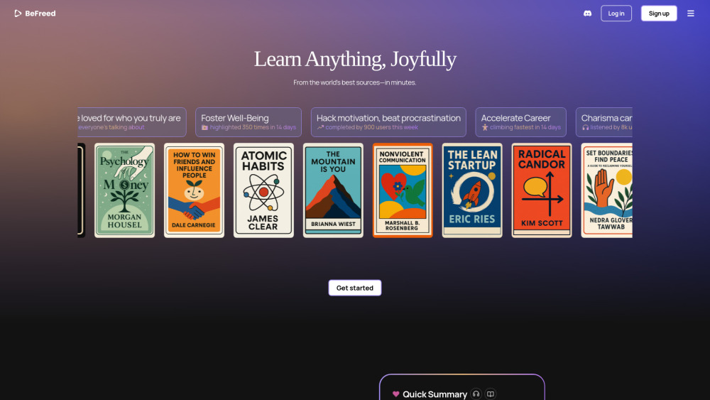 Befreed website screenshot