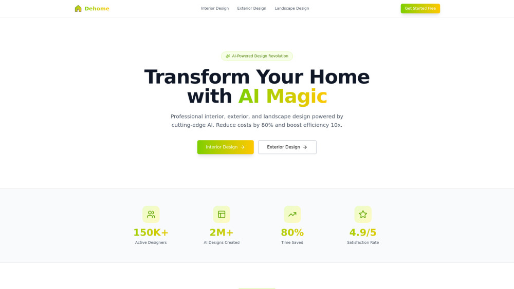Dehome website screenshot