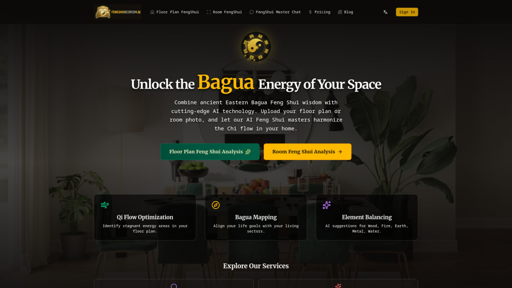 Feng Shui Bedroom website screenshot