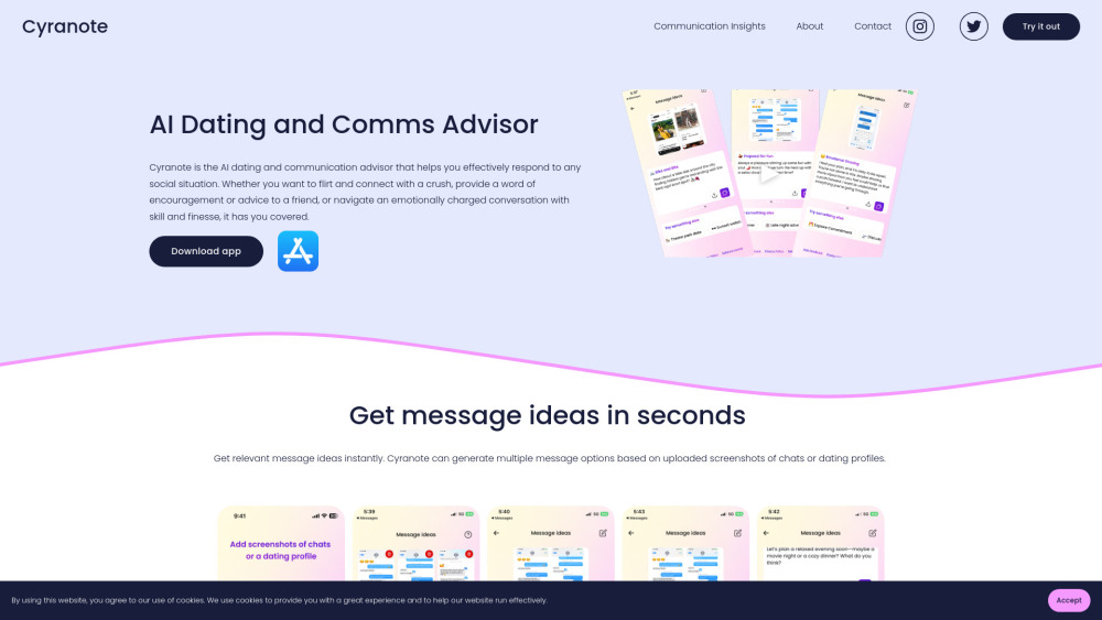 Cyranote website screenshot