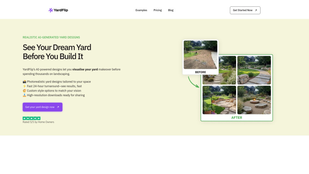 Yardflip website screenshot