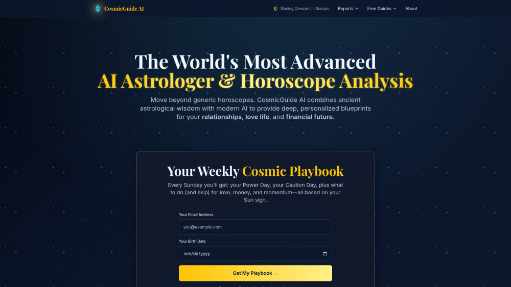 Cosmicguideai website screenshot