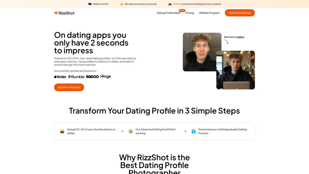 Rizzshot website screenshot
