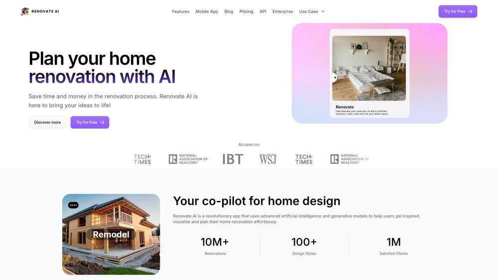 Renovate Ai App 2 0 website screenshot