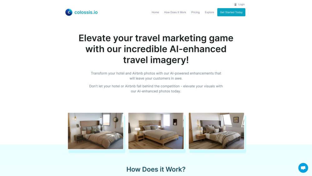 Ai Images For Hospitality Providers website screenshot