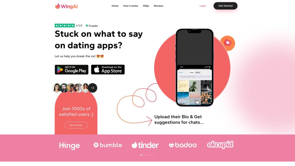 Wingai Your Ai Wingman website screenshot