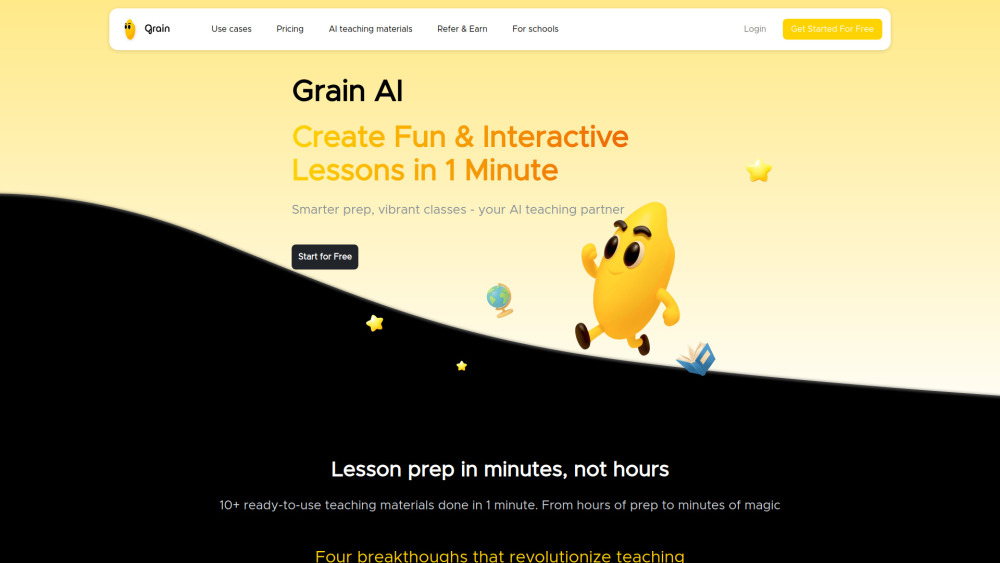 Grain AI website screenshot