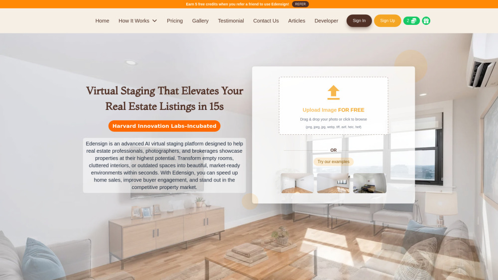 Edensign website screenshot