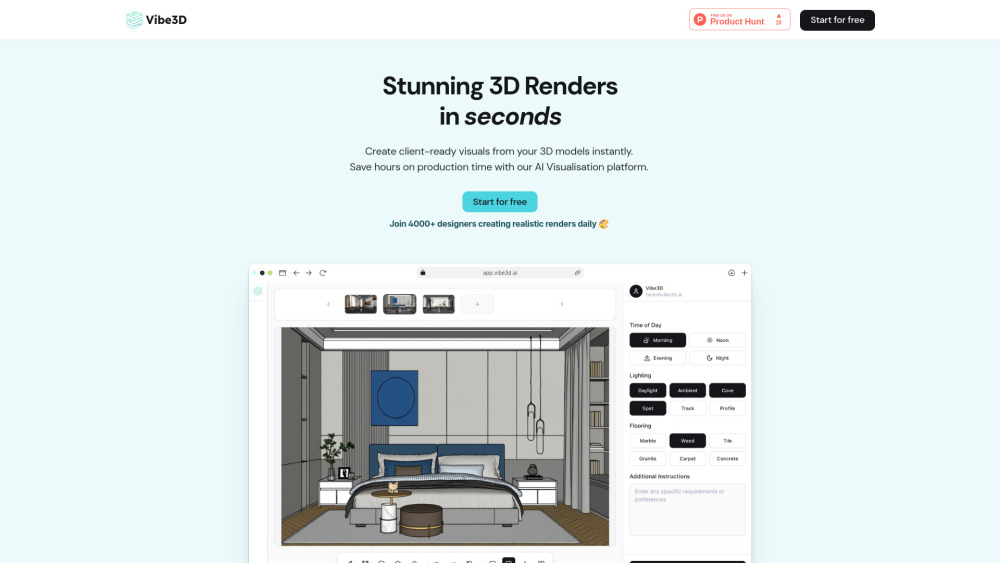 Vibe3D Ai website screenshot