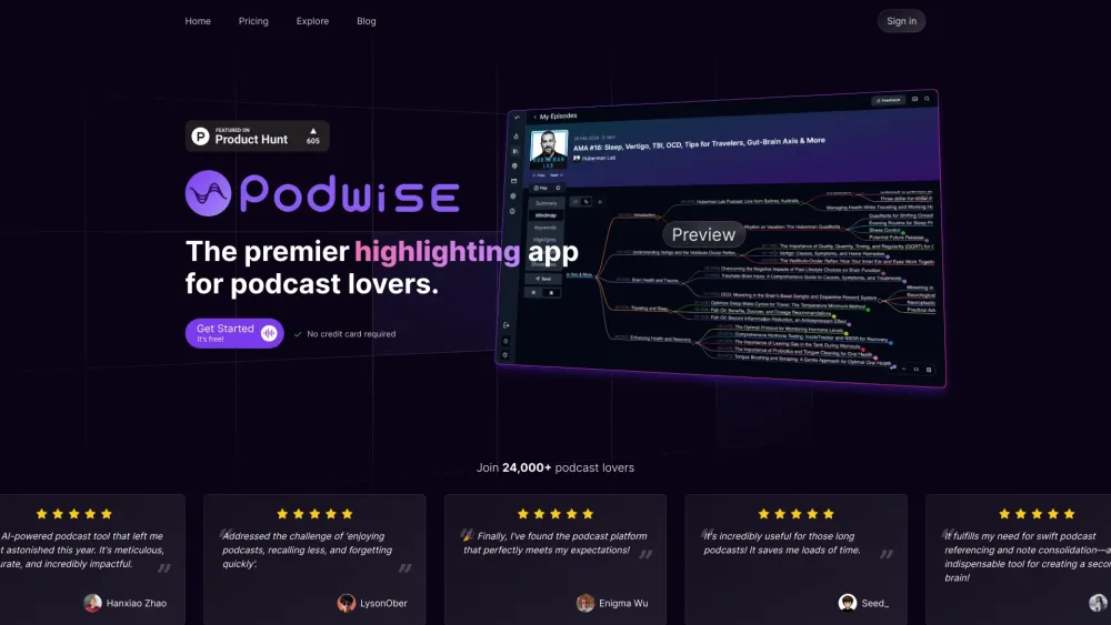 Podwise Ai website screenshot