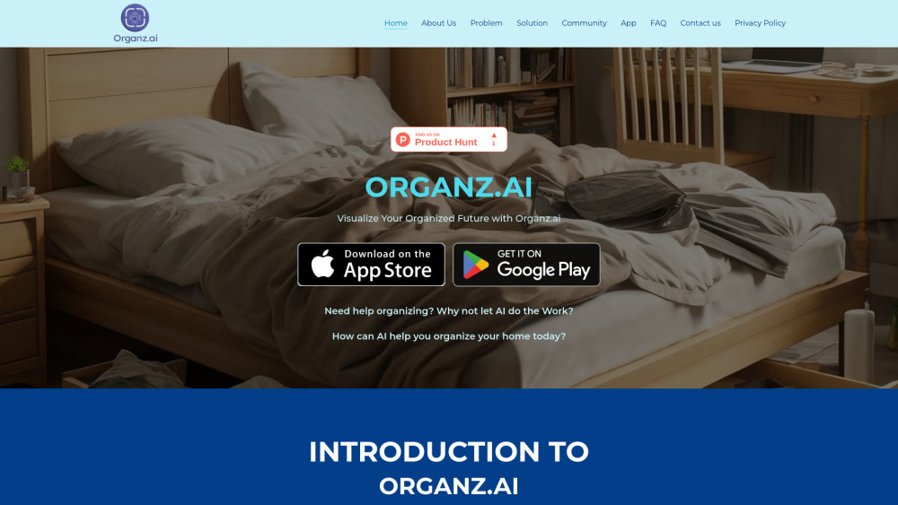 O website screenshot