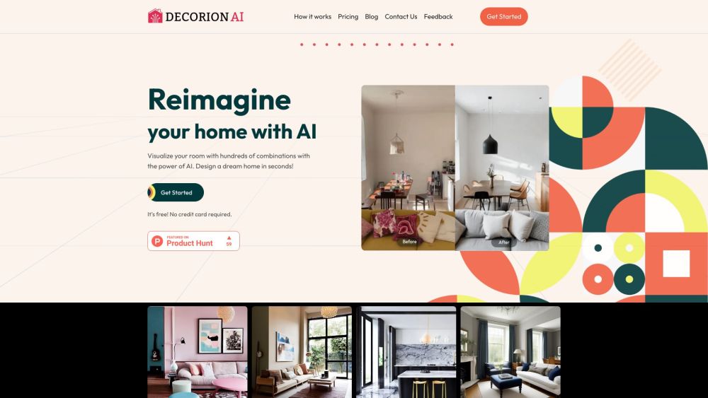 Decorion Ai website screenshot