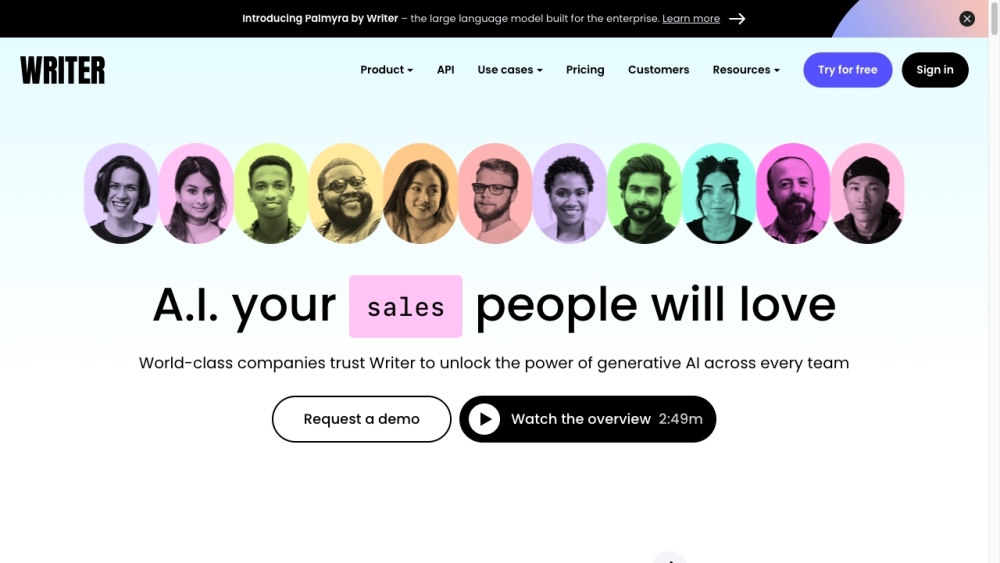 Writer website screenshot