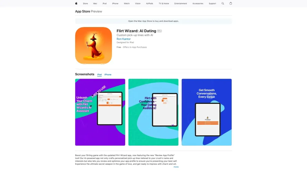 Flirt Wizard website screenshot