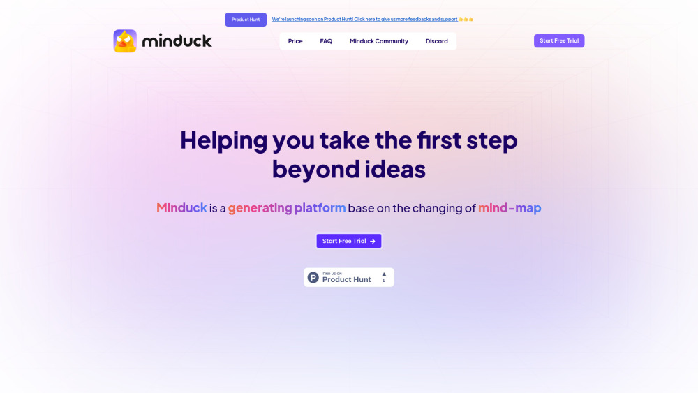 Minduck website screenshot