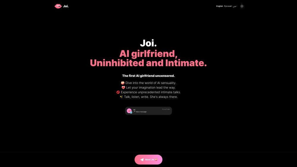 Joi website screenshot