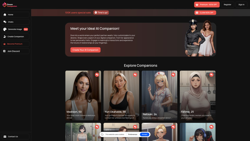 Dream Companion website screenshot