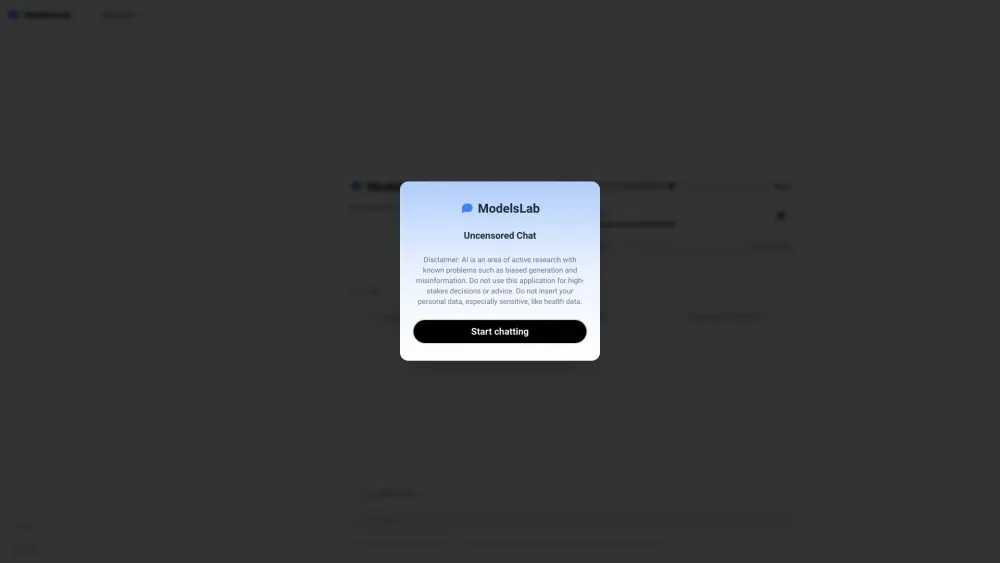 Uncensored Chat By Modelslab website screenshot