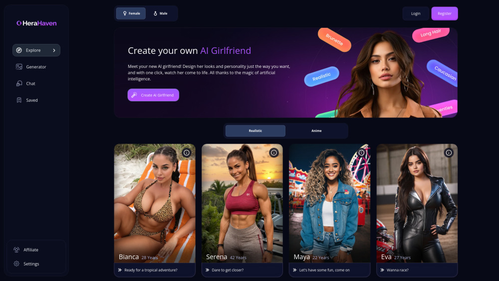 Herahaven website screenshot